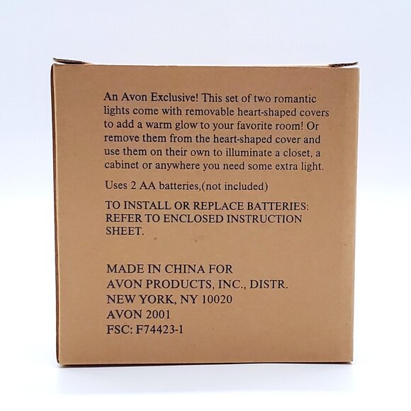 RARE Vintage “Avon” Valentine Heart Tap Lights – Set of 2 – NEW - Picture 8 of 8